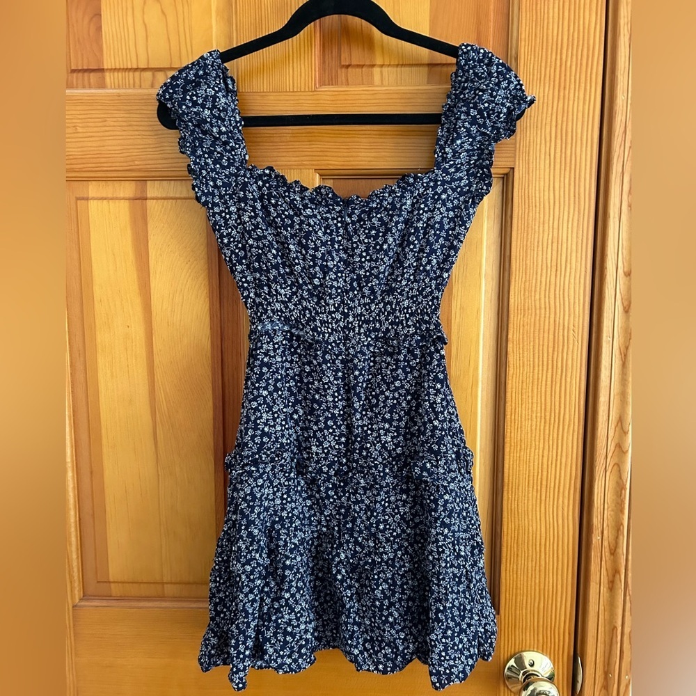 Sundae Muse Blue Floral Mini Dress - Picture 4 of 5